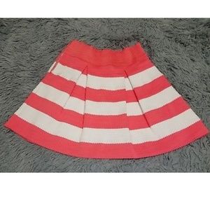 J&K Women's Pink White Striped Casual Skirt